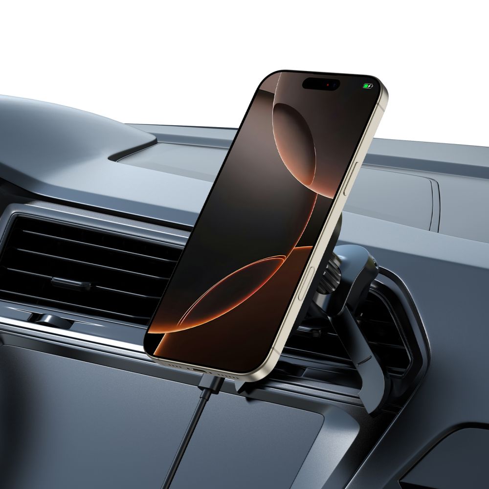 Automobilinis laikiklis Tech-Protect MM15W-V6, MagSafe belaidis įkroviklis 15W, juodas - Image 7