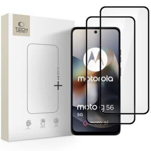 Apsauginis stiklas Tech-Protect Glass Fit+ Motorola Moto G56 5G, 2 vnt., juodas