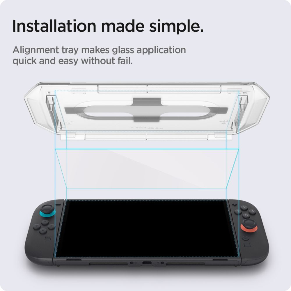 Apsauginis stiklas Spigen Glas.tR EZ Fit Nintendo Switch 2, 2 vnt., skaidrus - Image 7