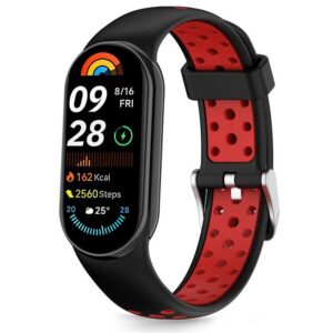 Dirželis Tech-Protect Iconband Air Xiaomi Smart Band 8 / 9 / 10 / NFC, juodas/raudonas