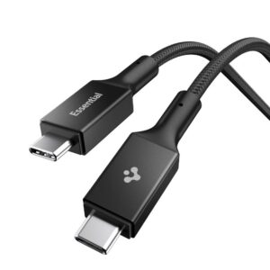 Kabelis Spigen Essential EB10015CC USB-C 100W, 150 cm, juodas