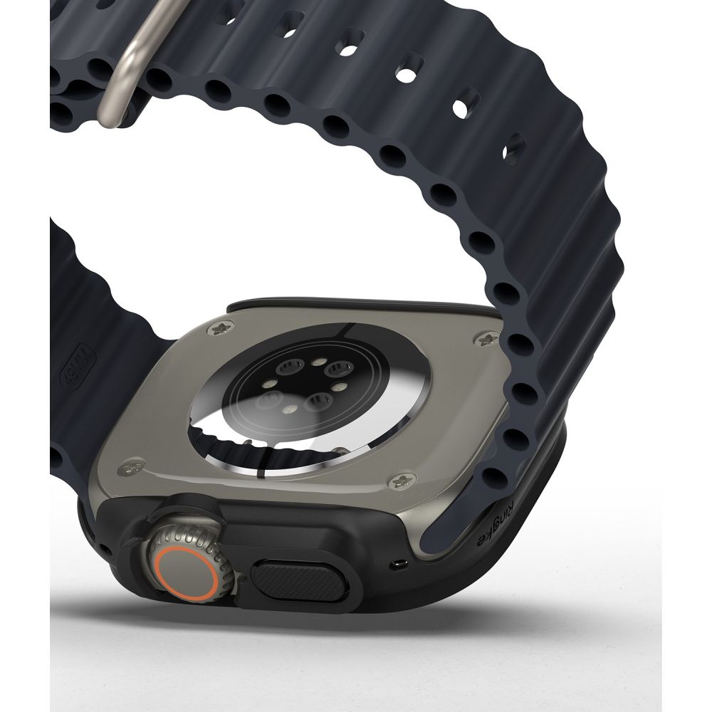 Dėklas Ringke Slim Apple Watch Ultra 1 / 2 / 3 (49 mm), skaidrus ir matinis juodas (2 vnt.) - Image 8