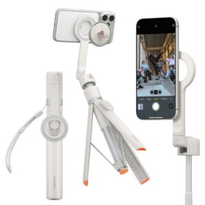 Selfie lazda su trikoju ir Bluetooth pultu Spigen S582W, smėlio spalvos