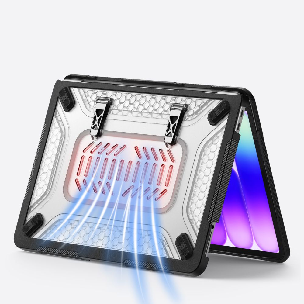 Dėklas Tech-Protect Kevlar Pro MacBook Neo 13 (2026), matinis juodas / skaidrus - Image 8