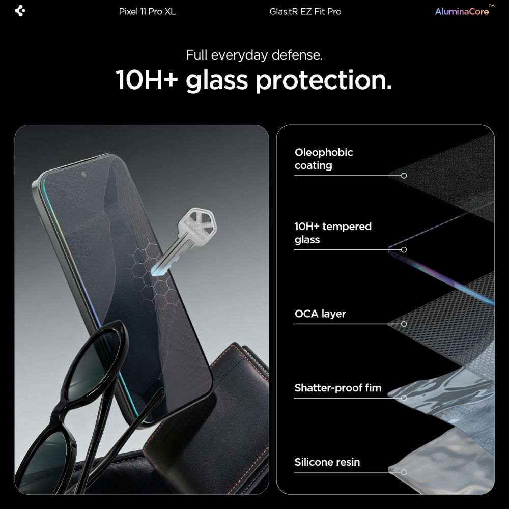 Apsauginis stiklas Spigen Glas.tR EZ Fit Pro Google Pixel 11 Pro XL, 2 vnt., skaidrus - Image 8