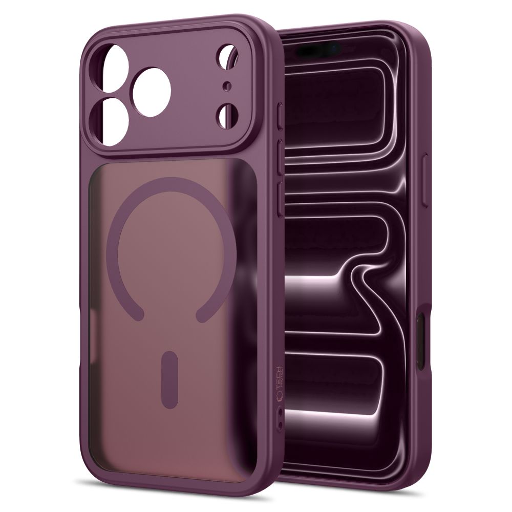 Dėklas Tech-Protect BasicMag MagSafe iPhone 17 Pro / 18 Pro, matinis tamsiai vyšninis - Image 2