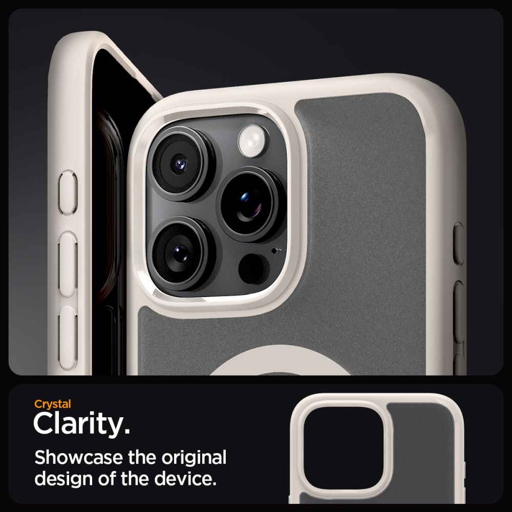 Dėklas Spigen Ultra Hybrid MagSafe iPhone 16 Pro Max, matinis natūralaus titano - Image 7