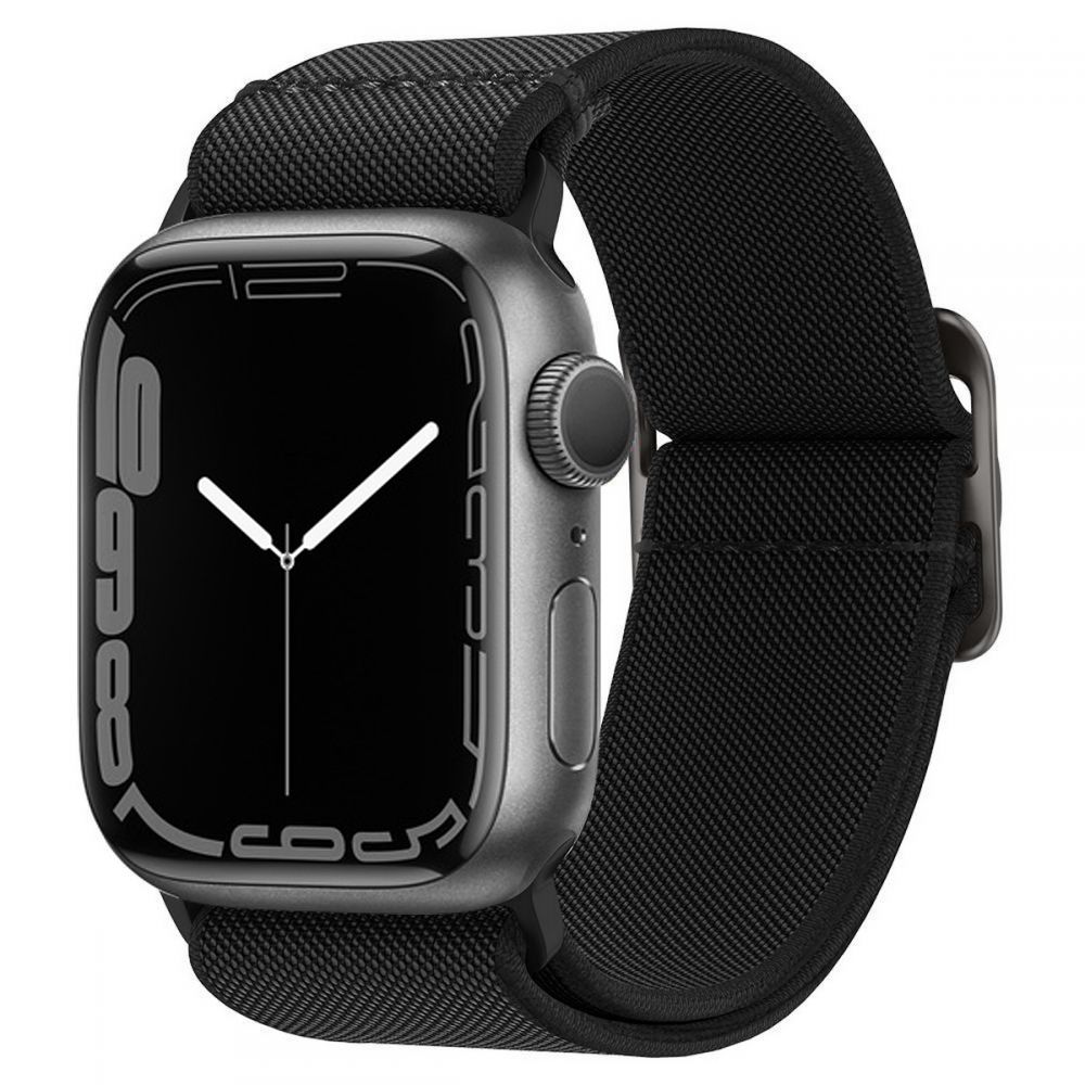 Dirželis Spigen Fit Lite Apple Watch 8 / 9 / 10 / 11 / SE / Ultra (44 / 45 / 46 / 49 mm) juodas
