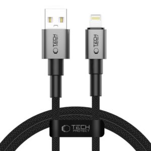Kabelis Tech-Protect Ultraboost DNA USB-A/Lightning, 15W/3A, 100cm, pilkas