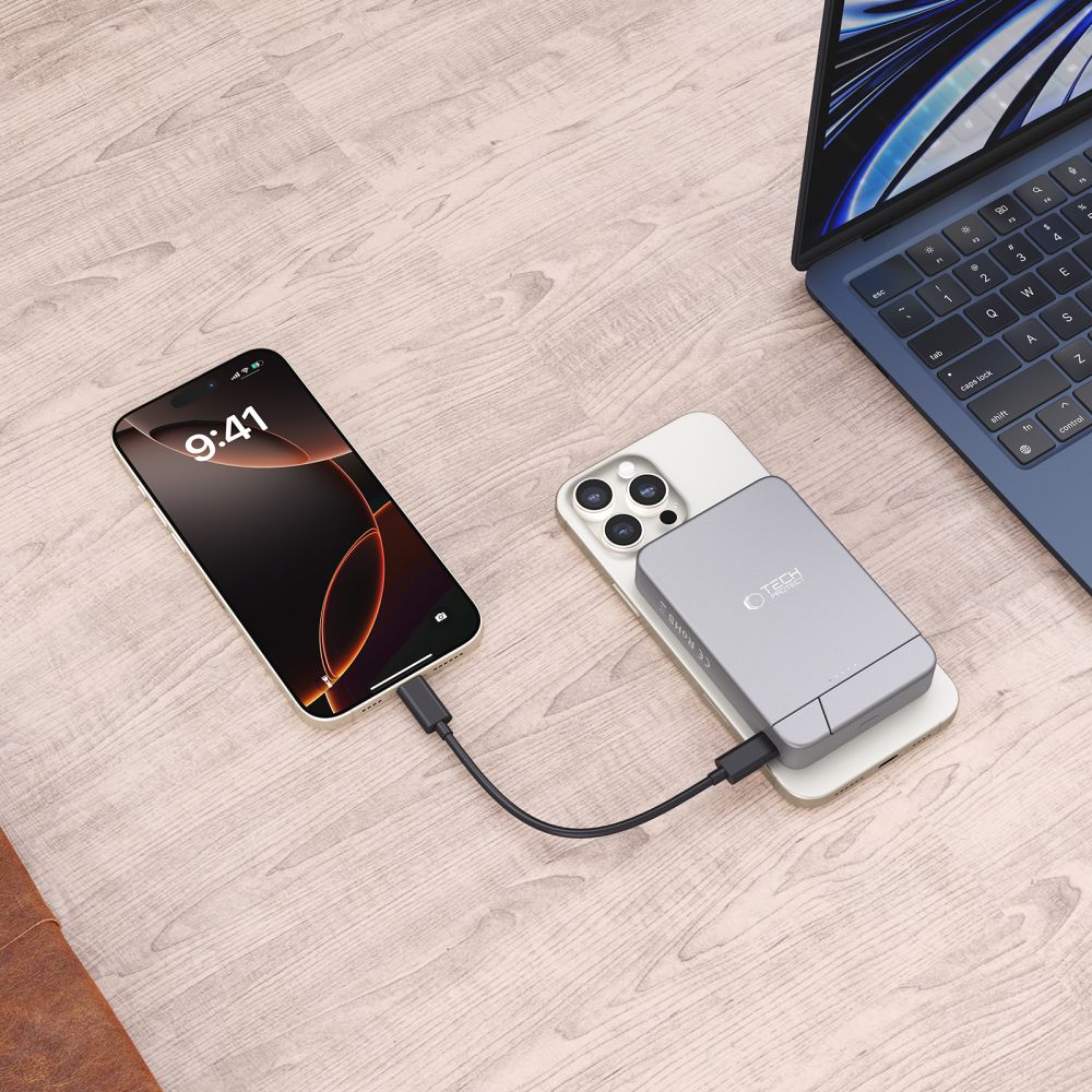 Power bank Tech-Protect PB15 LifeMag MagSafe 10000mAh, pilkas - Image 8