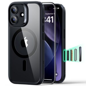 Dėklas ESR Classic Hybrid MagSafe su apsauginiu stiklu iPhone 17, skaidrus/juodas