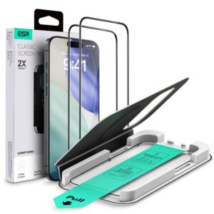 Apsauginis stiklas ESR UltraFit iPhone 17 Pro Max, 2 vnt., juodas