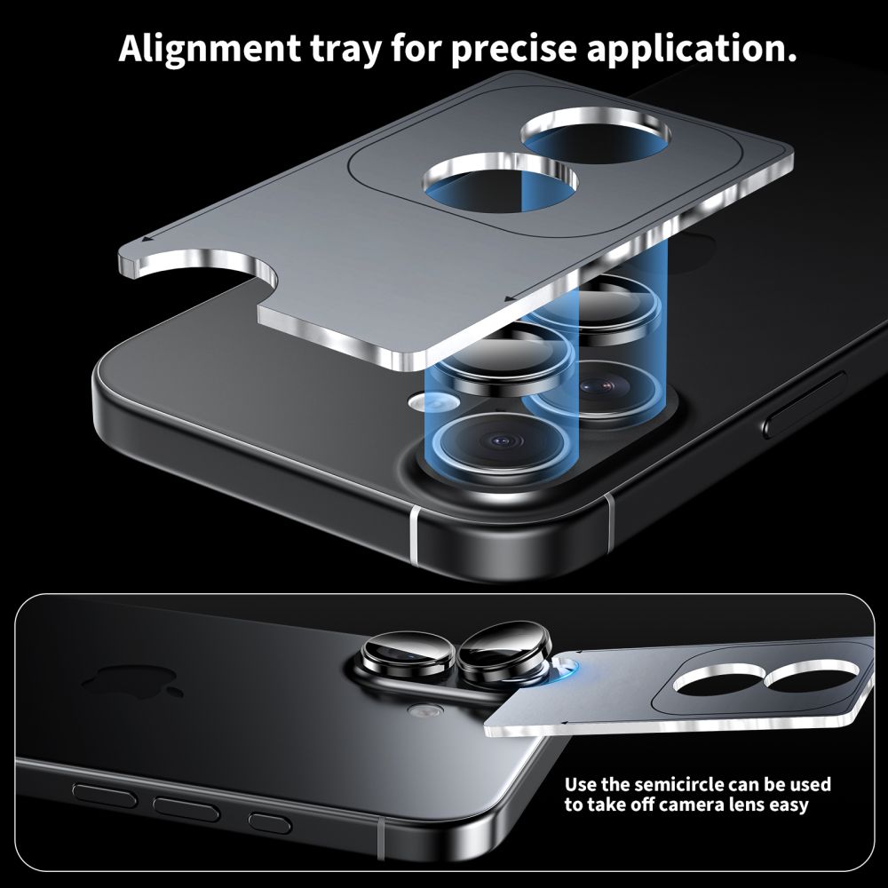 Kameros apsauginis stiklas Tech-Protect Camring Fit+ iPhone 16 / 16 Plus / 17, levandų spalvos - Image 5