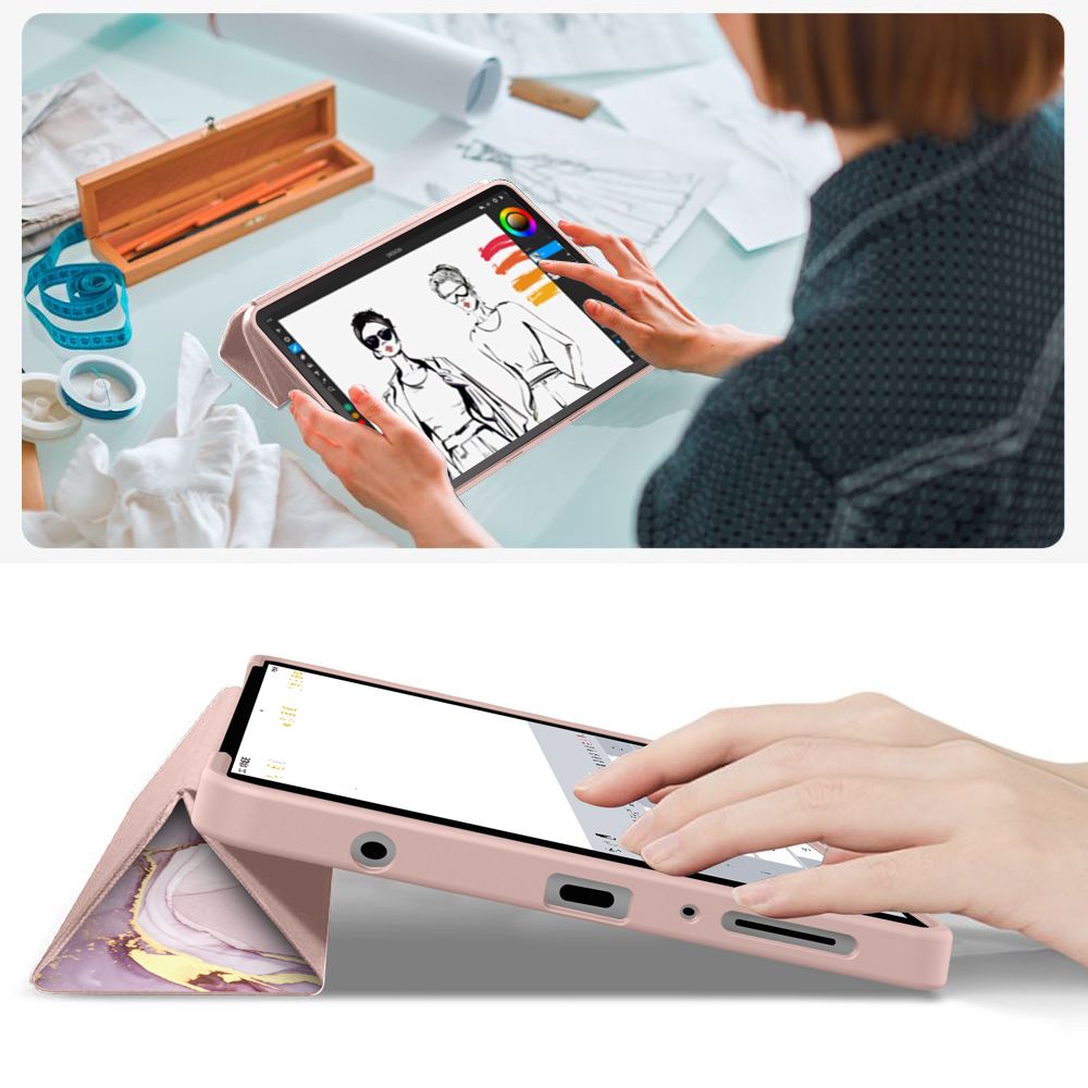 Dėklas Tech-Protect SmartCase Samsung Galaxy Tab A9 / A11 8.7, marmurinis - Image 8
