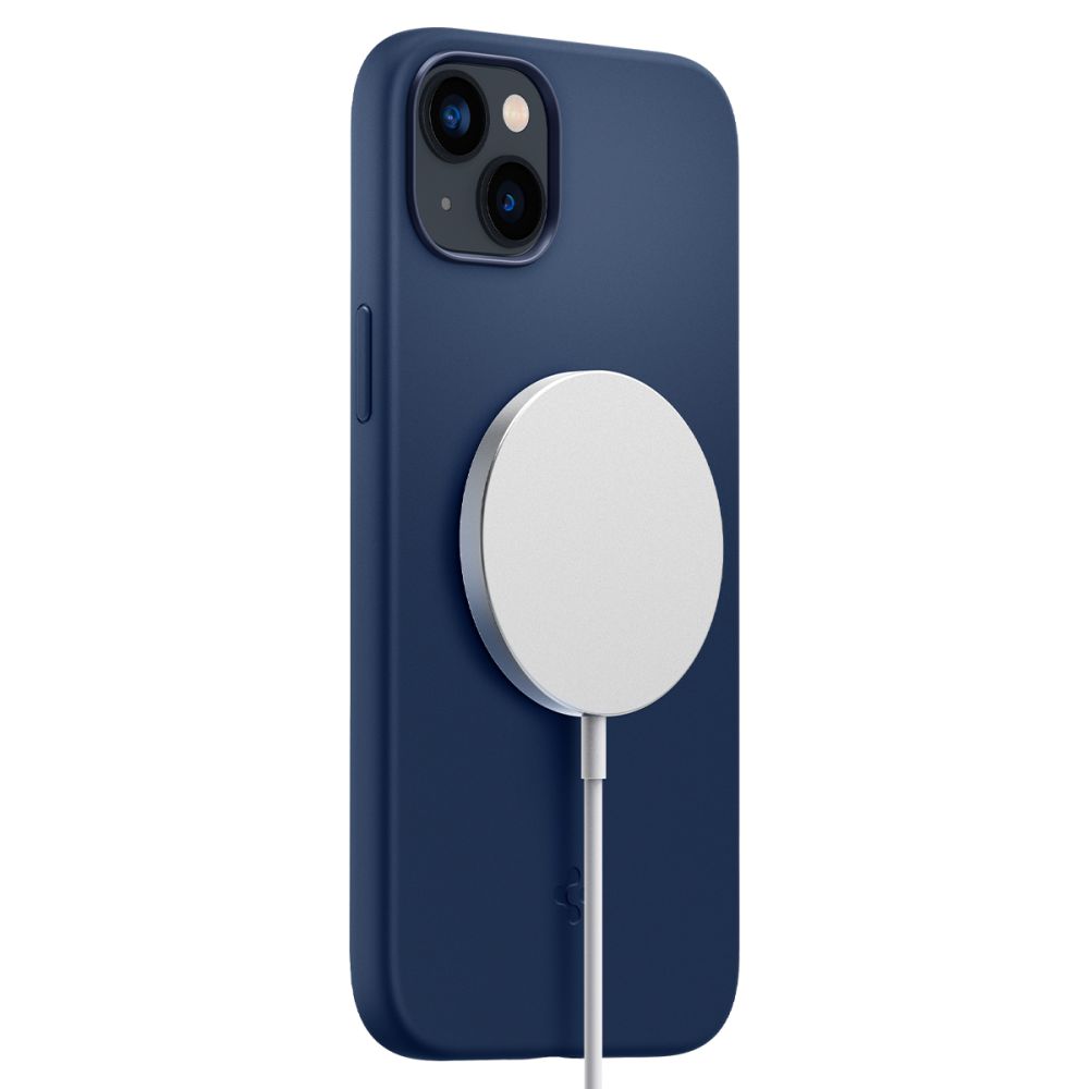 Dėklas Spigen Silicone Fit Mag MagSafe iPhone 14 Plus / 15 Plus, tamsiai mėlynas - Image 8