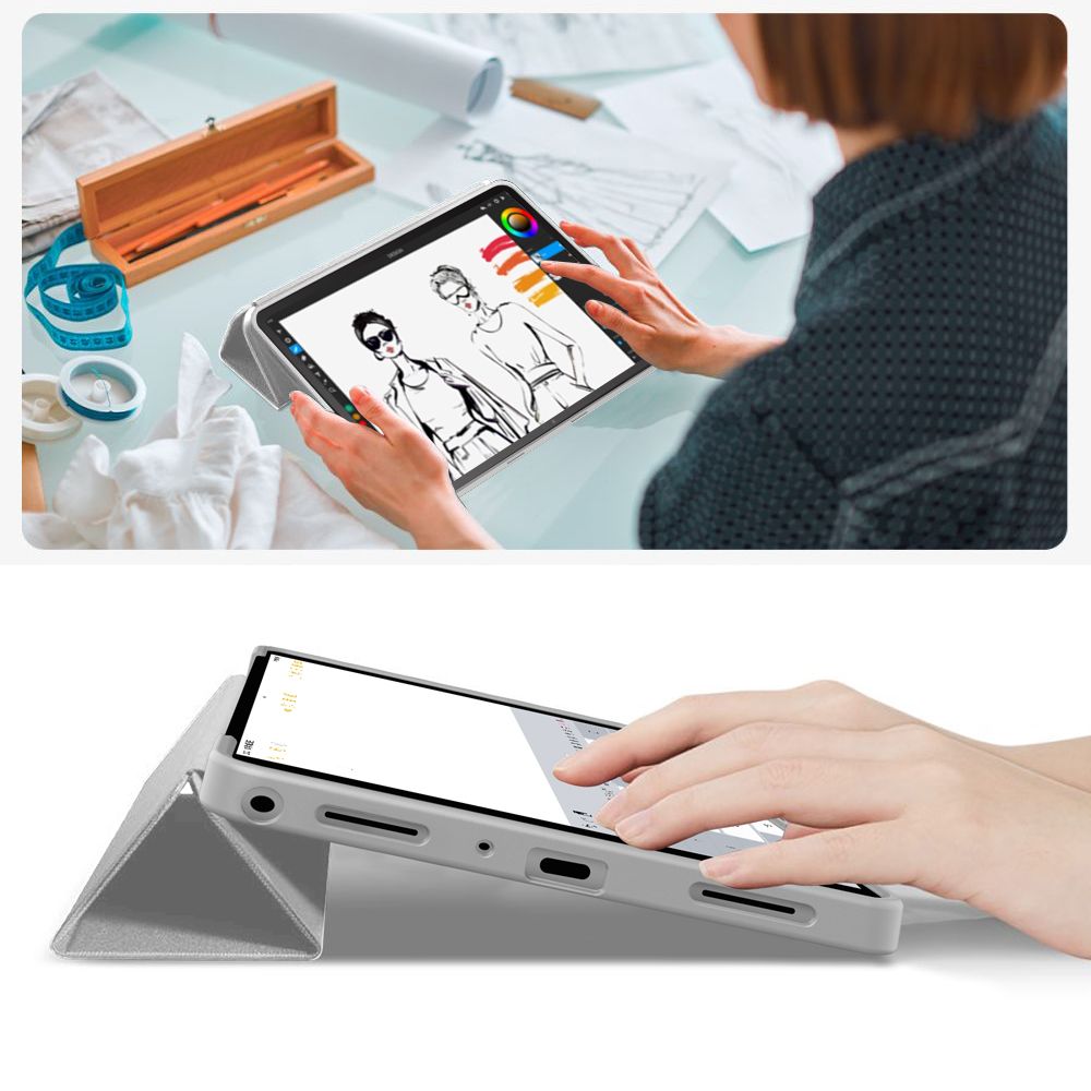 Dėklas Tech-Protect SmartCase Samsung Galaxy Tab A9+ / A11+ 11.0, pilkas - Image 8