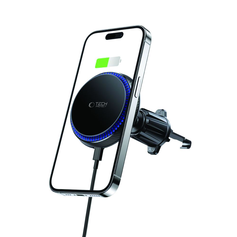 Automobilinis laikiklis Tech-Protect MM15W-V4 MagSafe, belaidis kroviklis 15W, juodas - Image 2