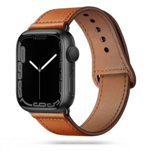 Dirželis Tech-Protect Leatherfit Apple Watch 8 / 9 / 10 / 11 / SE / Ultra (44 / 45 / 46 / 49 mm) Ruda