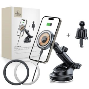 Belaidis automobilinis įkroviklis Tech-Protect MM15W-V5 MagSafe 15W, juodas