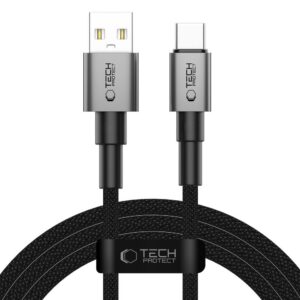 Kabelis Tech-Protect Ultraboost DNA USB-A/USB-C, 15W/3A, 200cm, pilkas