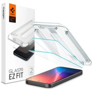 Apsauginis stiklas Spigen Glas.tR EZ Fit Google Pixel 9a, 2 vnt., skaidrus