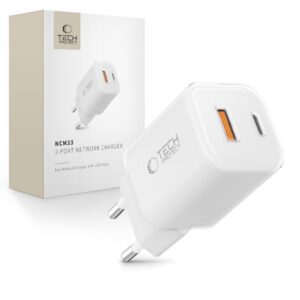 Įkroviklis Tech-Protect NCM33 2-Port PD 33W / QC3.0, baltas
