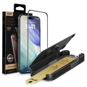 Apsauginis stiklas ESR UltraFit Armorite Pro iPhone 17 Pro Max, juodas