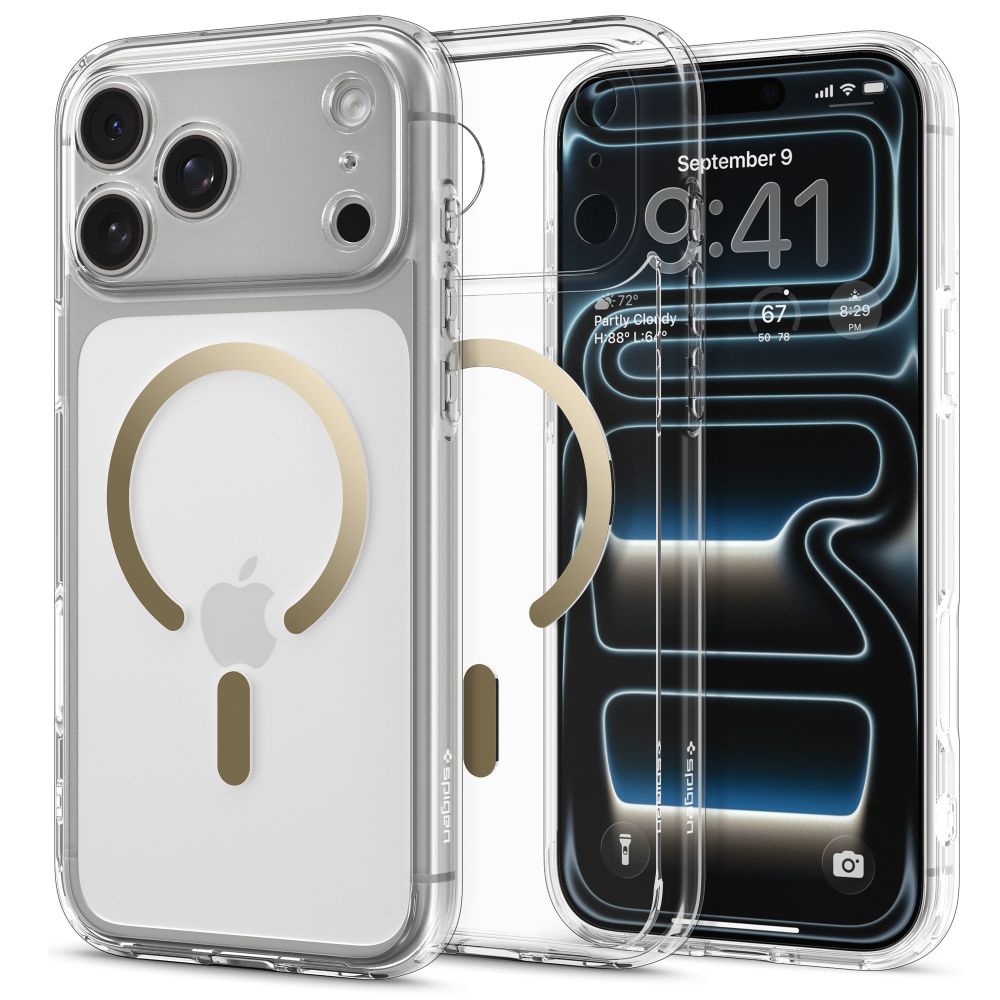 Dėklas Spigen Ultra Hybrid Mag iPhone 17 Pro, skaidrus/auksinis - Image 2