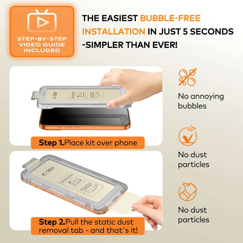 Apsauginis stiklas Tech-Protect Quick Set+ iPhone 15 Pro, 2 vnt. - Image 6