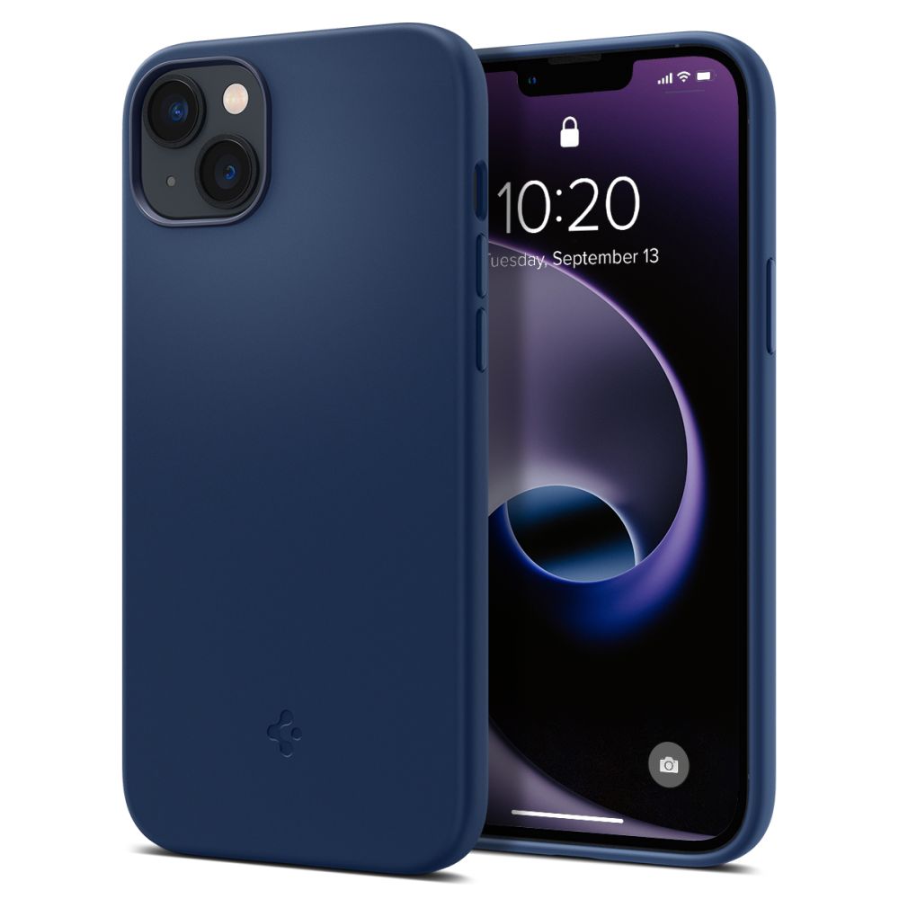 Dėklas Spigen Silicone Fit Mag MagSafe iPhone 14 Plus / 15 Plus, tamsiai mėlynas