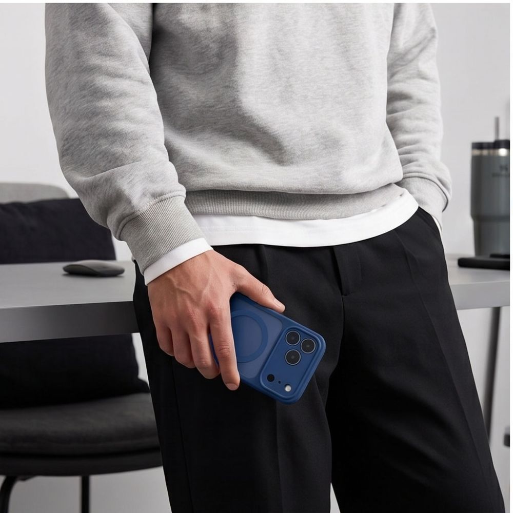 Dėklas Tech-Protect BasicMag MagSafe iPhone 17 Pro / 18 Pro, matinis tamsiai mėlynas - Image 8