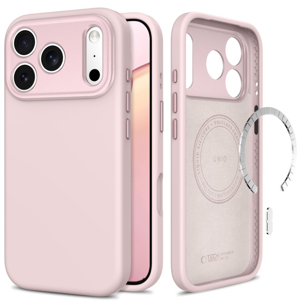 Dėklas Tech-Protect Uniq MagSafe CC iPhone 17 Pro Max / 18 Pro Max, šviesiai rožinis