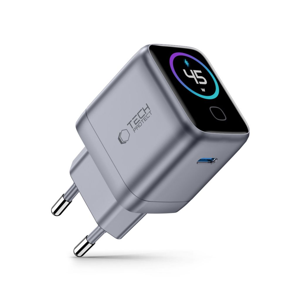 Tech-Protect PowerVision NC45W-GaN 45 W USB-C sieninis įkroviklis, tamsiai pilkas - Image 2