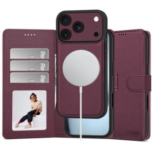 Tech-Protect Wallet MagSafe eko odos dėklas-piniginė iPhone 17 Pro Max / 18 Pro Max, bordo