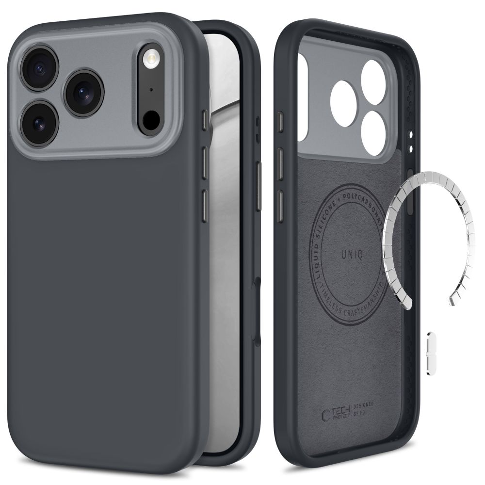Dėklas Tech-Protect Uniq MagSafe CC iPhone 17 Pro Max / 18 Pro Max, tamsiai pilkas