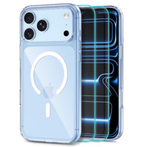 Skaidrus Tech-Protect FlexAir Hybrid MagSafe dėklas ir stiklai iPhone 17 Pro Max / 18 Pro Max