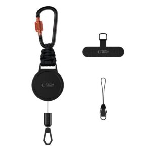Tech-Protect ATH04 UrbanLoop apsauginis pakabukas su 99 cm virve, juodai oranžinis
