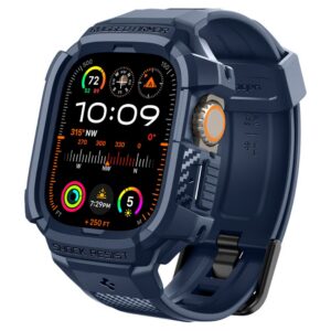 Dirželis Spigen Rugged Armor Pro Apple Watch Ultra / Ultra 2 / Ultra 3 / Ultra 4 (49 mm), tamsiai mėlynas