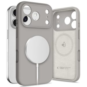 Dėklas Tech-Protect Silicone MagSafe iPhone 17 Pro, akmens pilkas