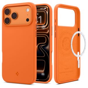 Dėklas Spigen Silicone Fit Mag MagSafe iPhone 17 Pro Max, oranžinis