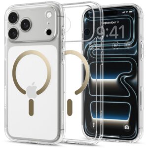 Dėklas Spigen Ultra Hybrid MagSafe iPhone 17 Pro / 18 Pro, skaidrus auksinis