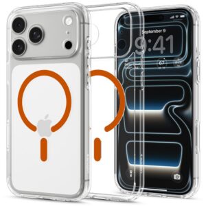 Dėklas Spigen Ultra Hybrid MagSafe iPhone 17 Pro / 18 Pro, skaidrus oranžinis