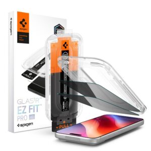 Apsauginis stiklas su privatumo filtru Spigen Glas.tR EZ Fit Pro HD AC Privacy iPhone 18 Pro, 2 vnt.