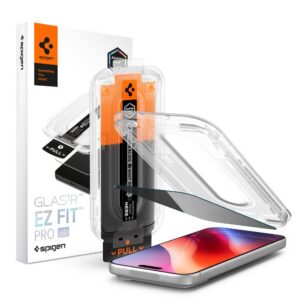 Apsauginis stiklas su privatumo filtru Spigen Glas.tR EZ Fit Pro HD AC Privacy iPhone 18 Pro