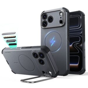 Dėklas ESR Cyber Tough Kickstand MagSafe iPhone 17 Pro Max / 18 Pro Max, pilkas