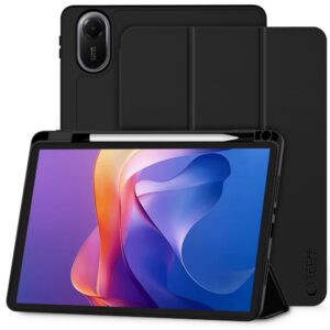 Juodas Tech-Protect SmartCase dėklas Xiaomi Redmi Pad 2 11.0 su rašiklio skyriumi