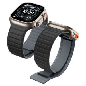 Dirželis Spigen Athlex Air M Apple Watch 8 / 9 / 10 / 11 / 12 / SE / Ultra (44 / 45 / 46 / 49 mm), juodas/pilkas