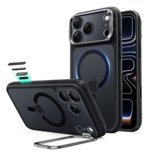 Dėklas ESR Classic Hybrid Kickstand MagSafe iPhone 17 Pro Max / 18 Pro Max, matinis juodas