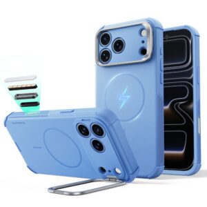 Dėklas ESR Cyber Tough Kickstand MagSafe iPhone 17 Pro / 18 Pro, šviesiai mėlynas