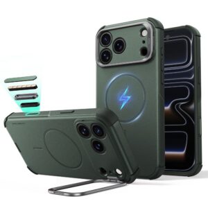 Dėklas ESR Cyber Tough Kickstand MagSafe iPhone 17 Pro / 18 Pro, žalias